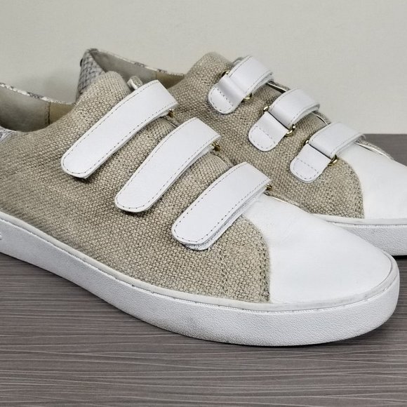 Michael Kors Craig Hook & Loop Strap Sneakers, Natural, Womens Size 9.5 M / 40.5 - Picture 3 of 10